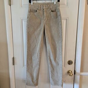 American Eagle Womens 90s Straight Corduroy Pants Size 4 Khaki Tan Stretch AE